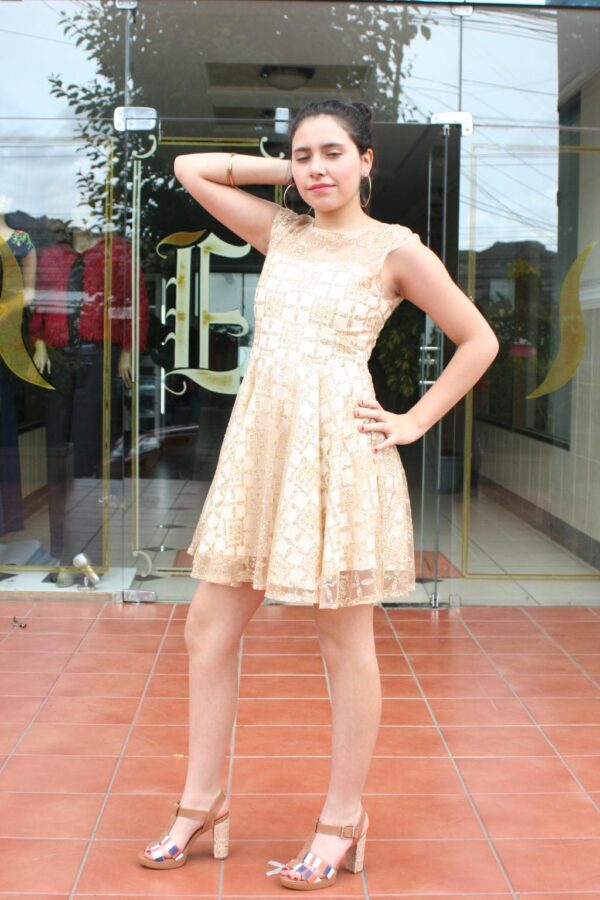 Scarlett Talla  XS/S - Vestido Corto Metalisado