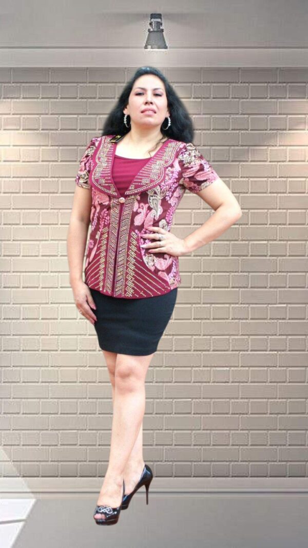 Blusa floreada Lycra - Olivia - Imagen 2