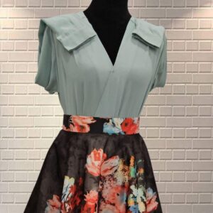 Falda de fiesta Circular de Raso Americano – Estampado Floral