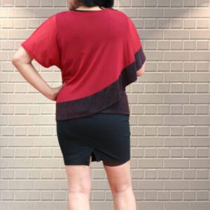 Blusa de fiesta estilo capa – burdeos