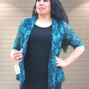 Conjunto de gala o blusa de fiesta en dos piezas – Verde con negro