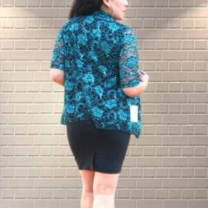Conjunto de gala o blusa de fiesta en dos piezas – Verde con negro