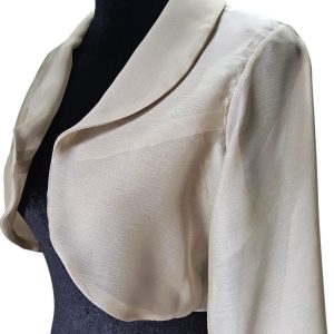 Tapado corto o Bolero de fiesta en gasa – Beige