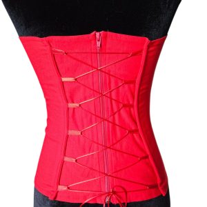 Corset Straple de fiesta Rojo con Bordado Artesanal en Pedrería
