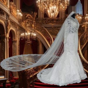 Vestido de Novia sirena con mangas – modelo Cielo
